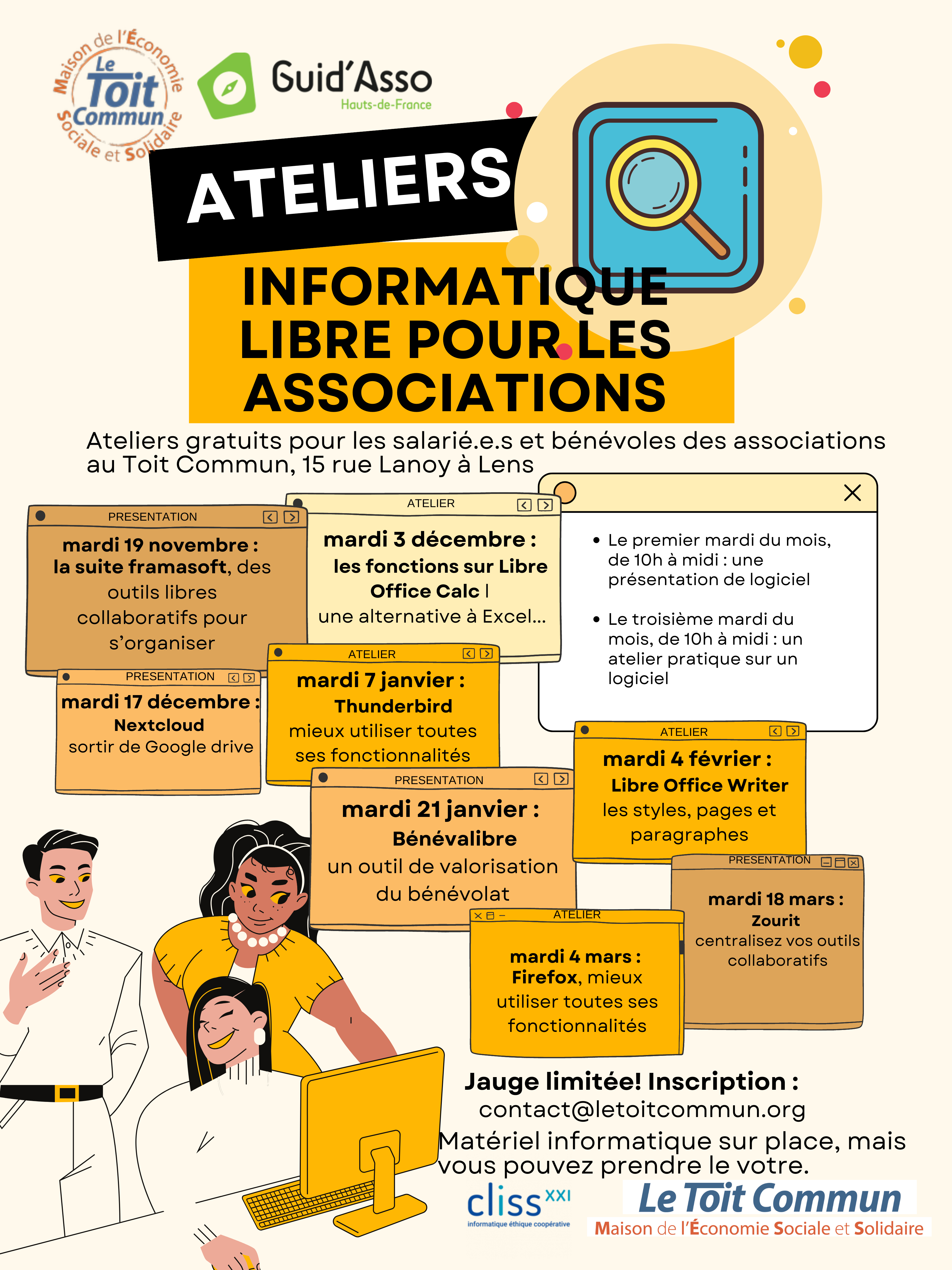 Présentations et ateliers informatique libre 2024 - 2025