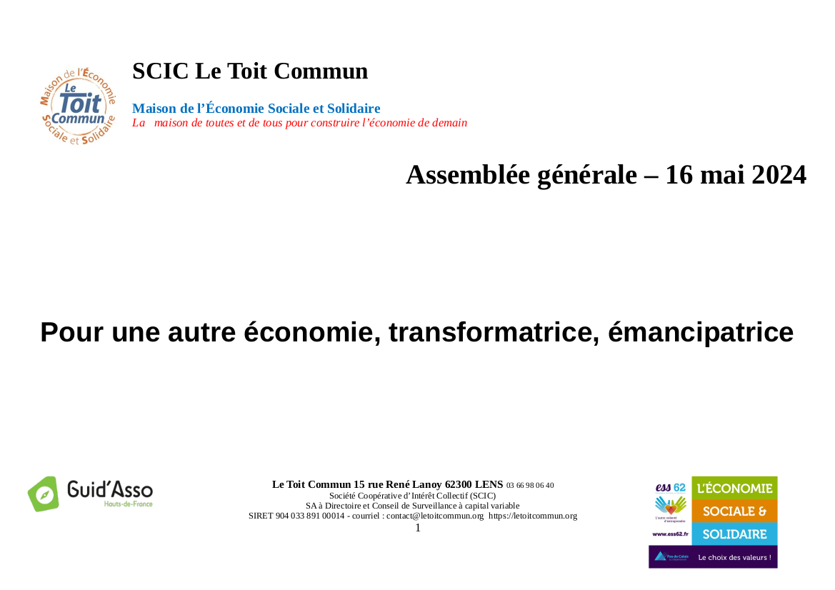 Pour une autre économie, transformatrice, émancipatrice - 01